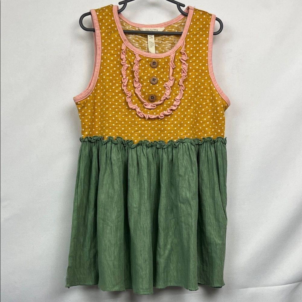 Matilda Jane with Joanna Gaines sleeveless peasant tunic  green mustard size 12